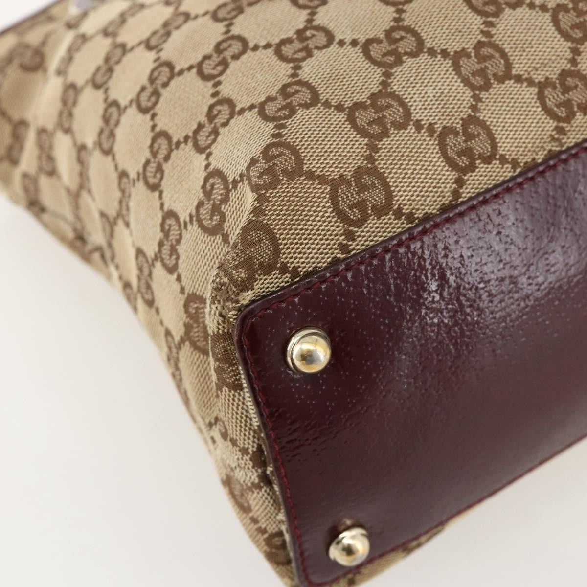 Gucci GUCCI GG Canvas Tote Bag Beige Gold 120837 Authentic YKZ1152