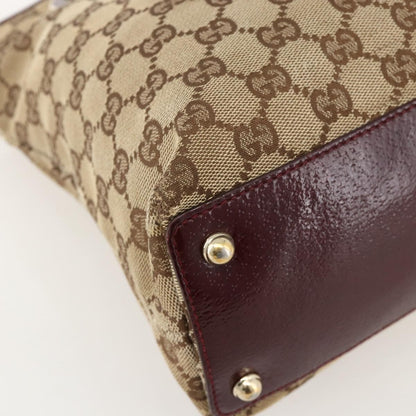 Gucci GUCCI GG Canvas Tote Bag Beige Gold 120837 Authentic YKZ1152