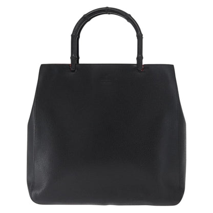 Gucci GUCCI Bamboo Tote Bag Leather Black 002 1059 Authentic 160597