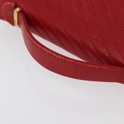Celine CELINE Chain Shoulder Bag Leather 2way Red Gold Authentic BA13005