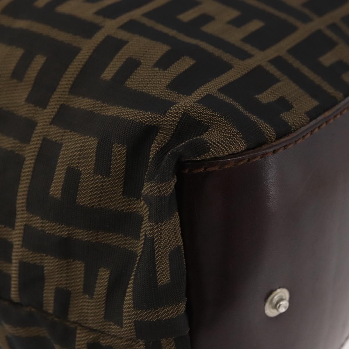 Fendi FENDI Zucca Canvas Tote Bag Brown Black Authentic 176601