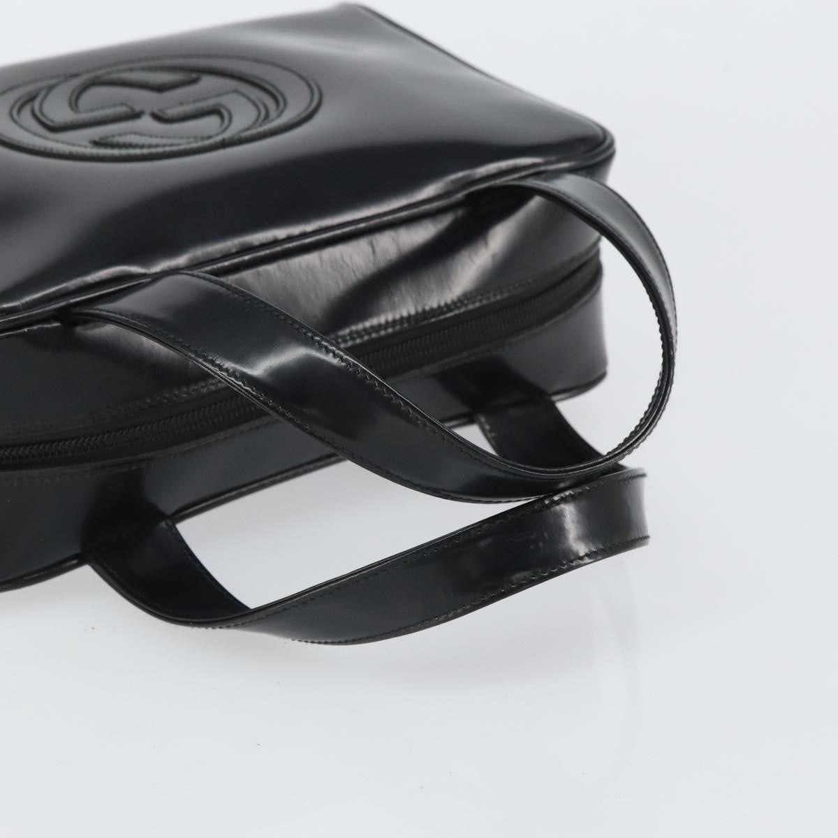Gucci GUCCI Hand Bag Patent leather Black Silver 000 1274 0505 Authentic ep12647