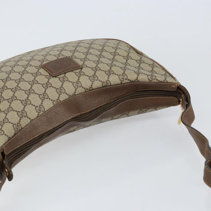 Gucci GUCCI GG Supreme Shoulder Bag PVC Beige Gold Authentic ep12173