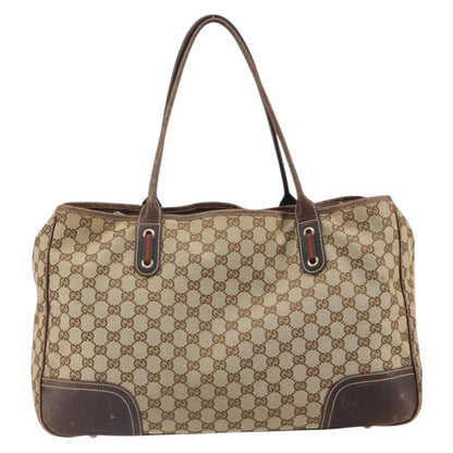 Gucci GUCCI GG Canvas Web Sherry Line Pretty Tote Bag Beige Gold 161719 Authentic 168420