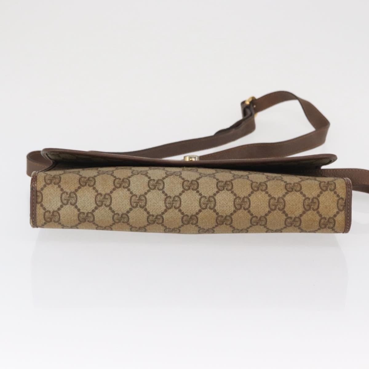 Gucci GUCCI GG Supreme Shoulder Bag PVC Beige Gold 004 115 6197 Authentic 162108