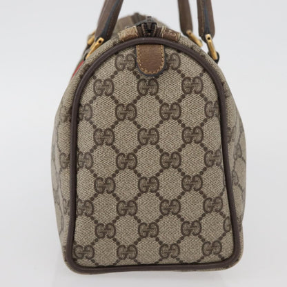 Gucci GUCCI GG Supreme Web Sherry Line Boston Bag PVC Beige Gold 40 02 006 Authentic BAZ556