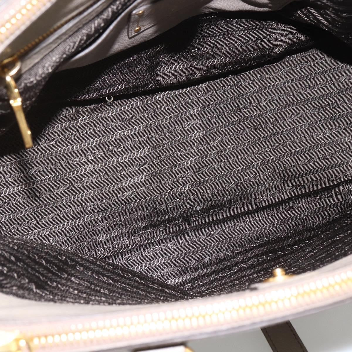 Prada PRADA Hand Bag Leather 2way Gray Gold Authentic bs33651