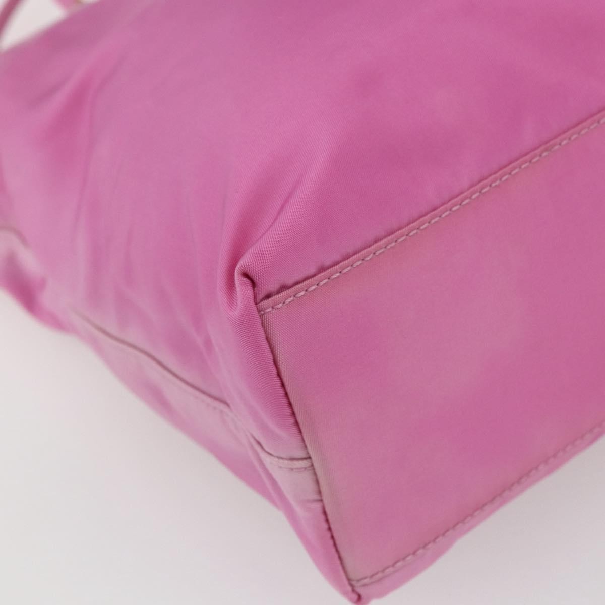 Prada PRADA Tote Bag Nylon Pink Silver Authentic 164823