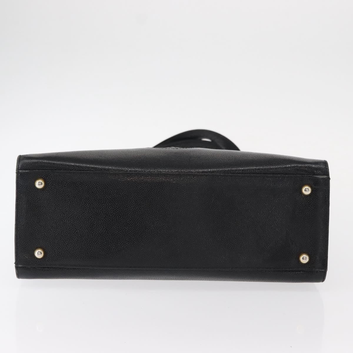 Versace VERSACE Tote Bag Leather Black Gold Authentic BA8013