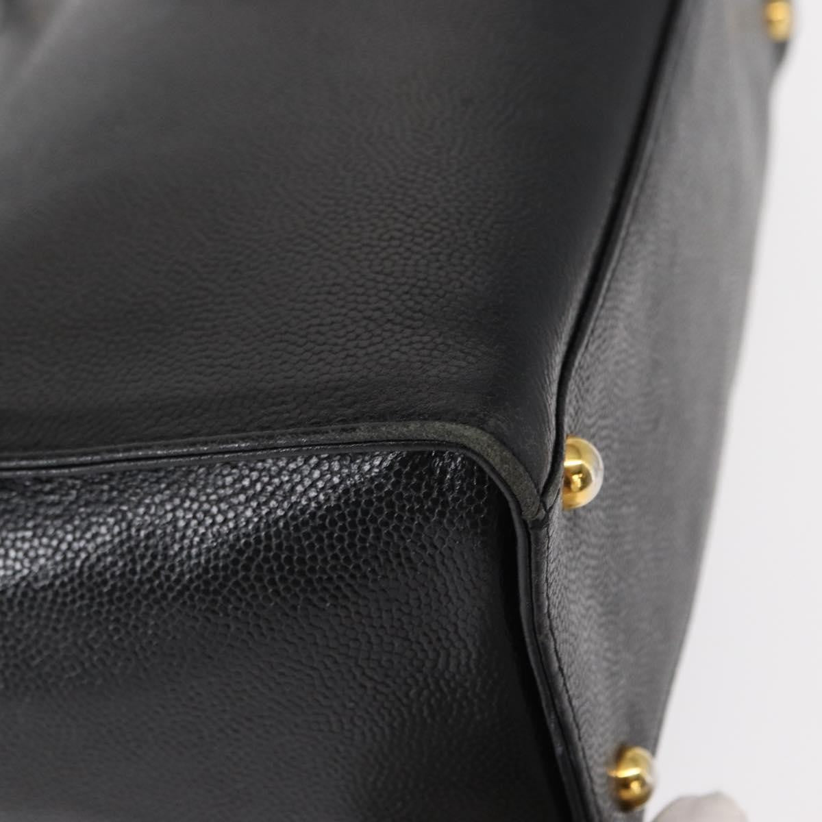 Versace VERSACE Tote Bag Leather Black Gold Authentic BA8013