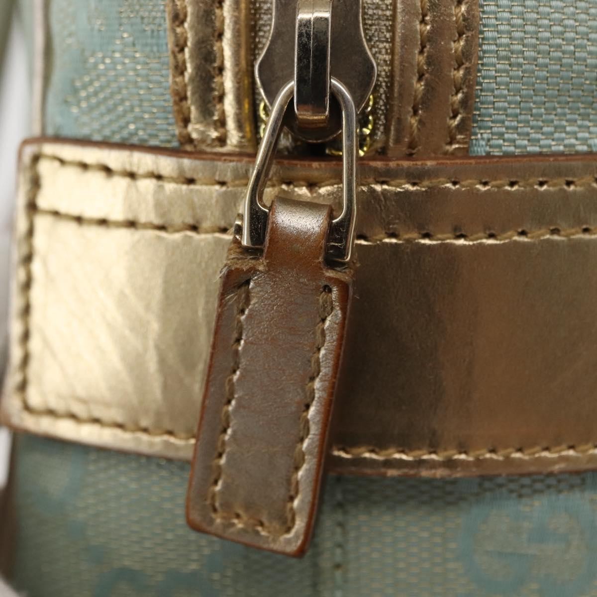 Gucci GUCCI GG Canvas Hand Bag Peppermint Gold 000 0852 Authentic 146975