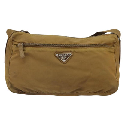 Prada PRADA Shoulder Bag Nylon Beige Silver Authentic 161725