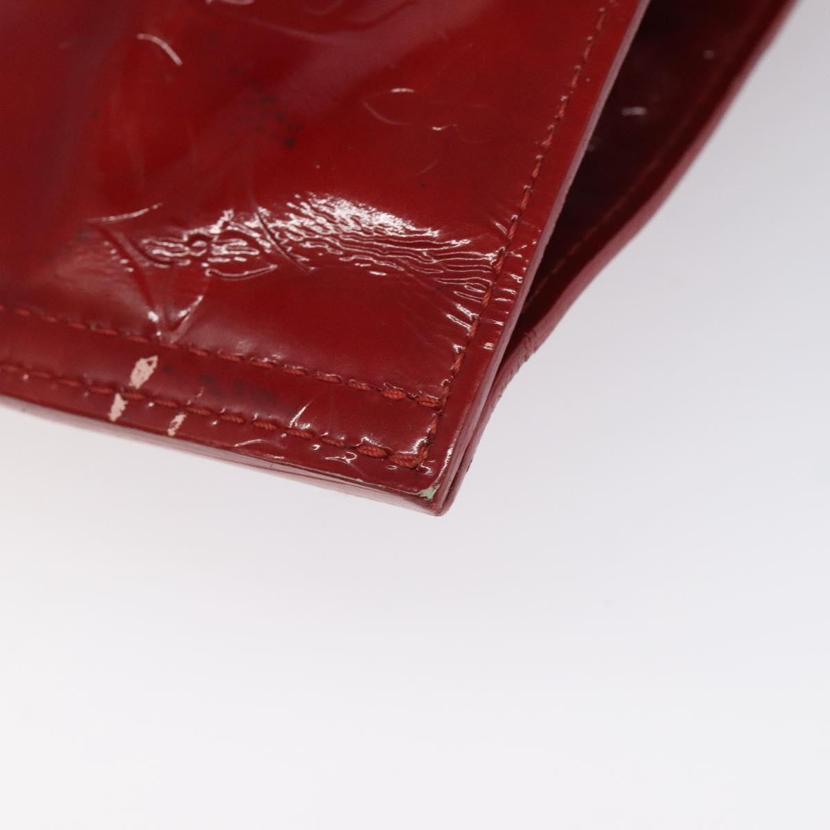 Louis Vuitton LOUIS VUITTON Monogram Vernis Stanton Tote Bag Red M91078 LV Authentic EC405