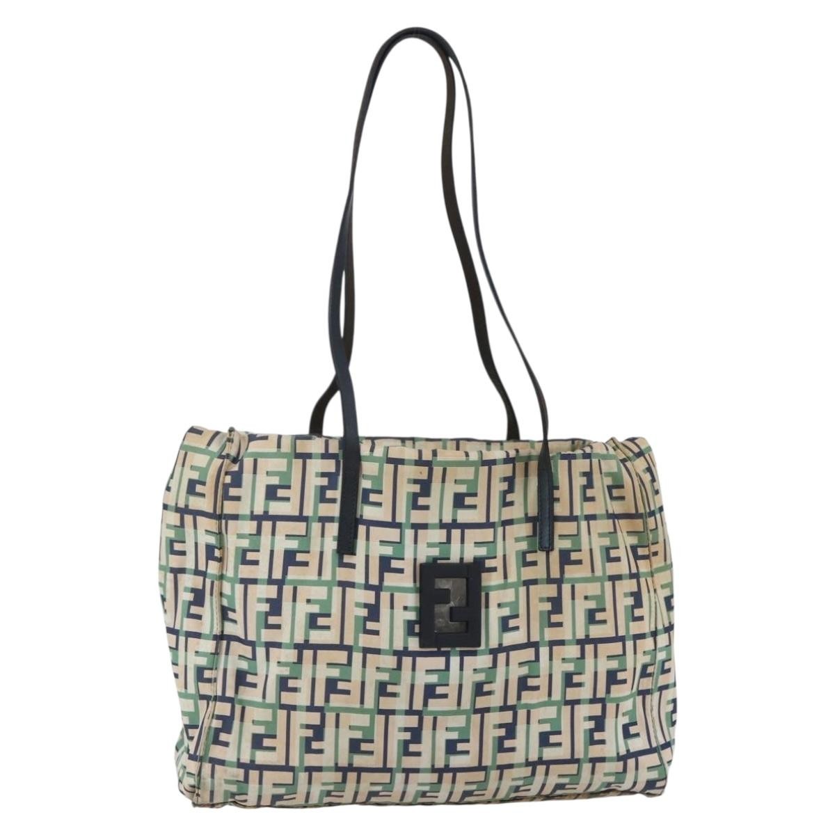 Fendi FENDI Zucca Canvas Tote Bag Navy Authentic 147615