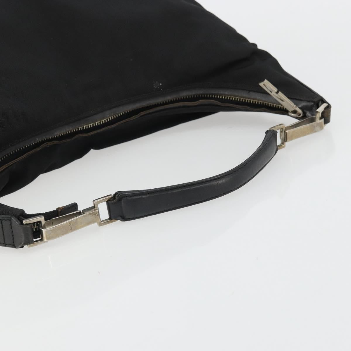 Gucci GUCCI Shoulder Bag Nylon Black Silver 001 1955 3444 Authentic 175342