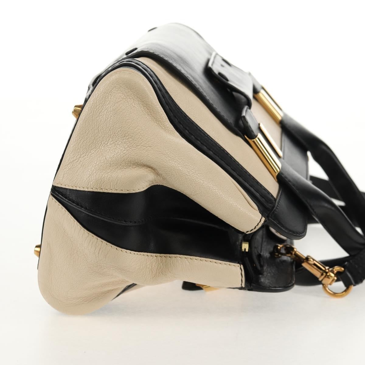 Chloé Chloé Chloe Alice Hand Bag Leather 2way White Black Authentic BA6836
