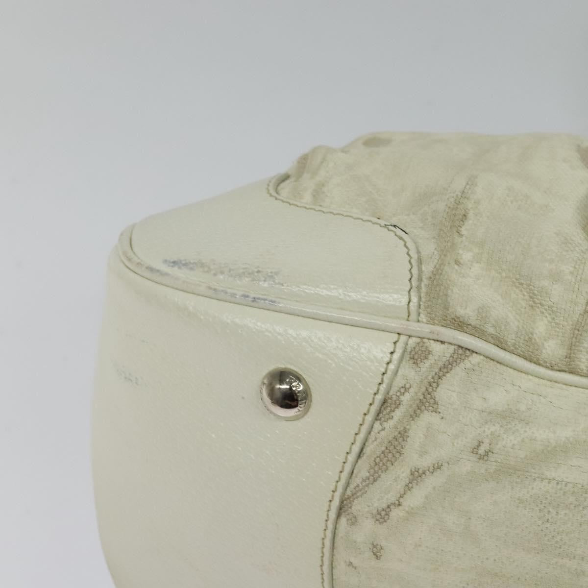 Prada PRADA Shoulder Bag Canvas Silver White Authentic fm4672