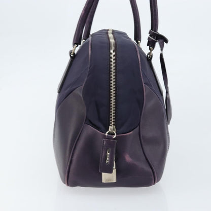 Prada PRADA Boston Bag Nylon Purple Silver Authentic ep13475
