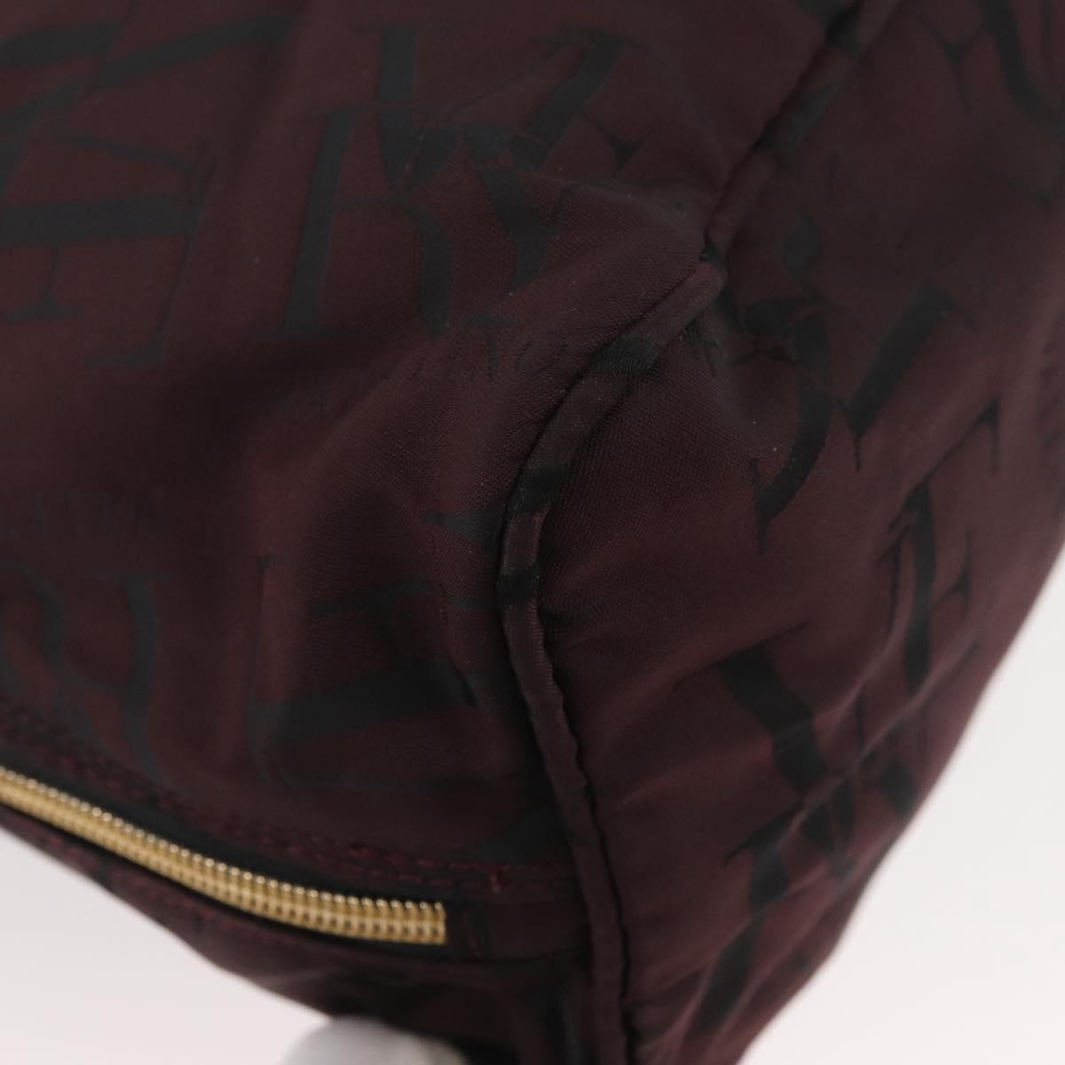 Valentino VALENTINO Chain Hand Bag Nylon 2way Bordeaux Gold Authentic bs34111