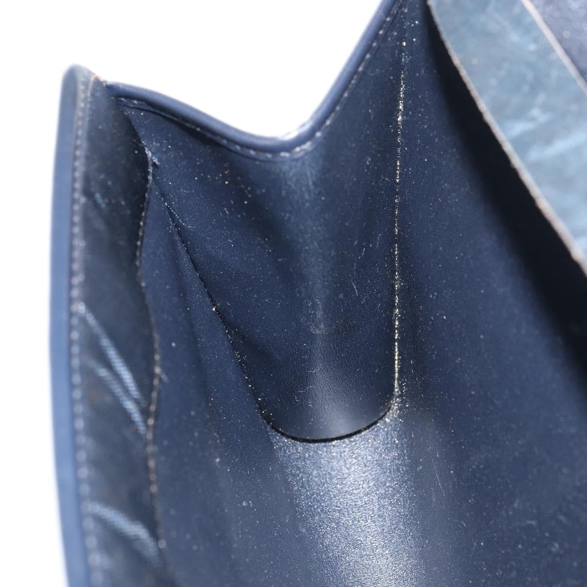 Dior Christian Dior Chain Shoulder Bag Canvas Navy Gold Authentic ti3507