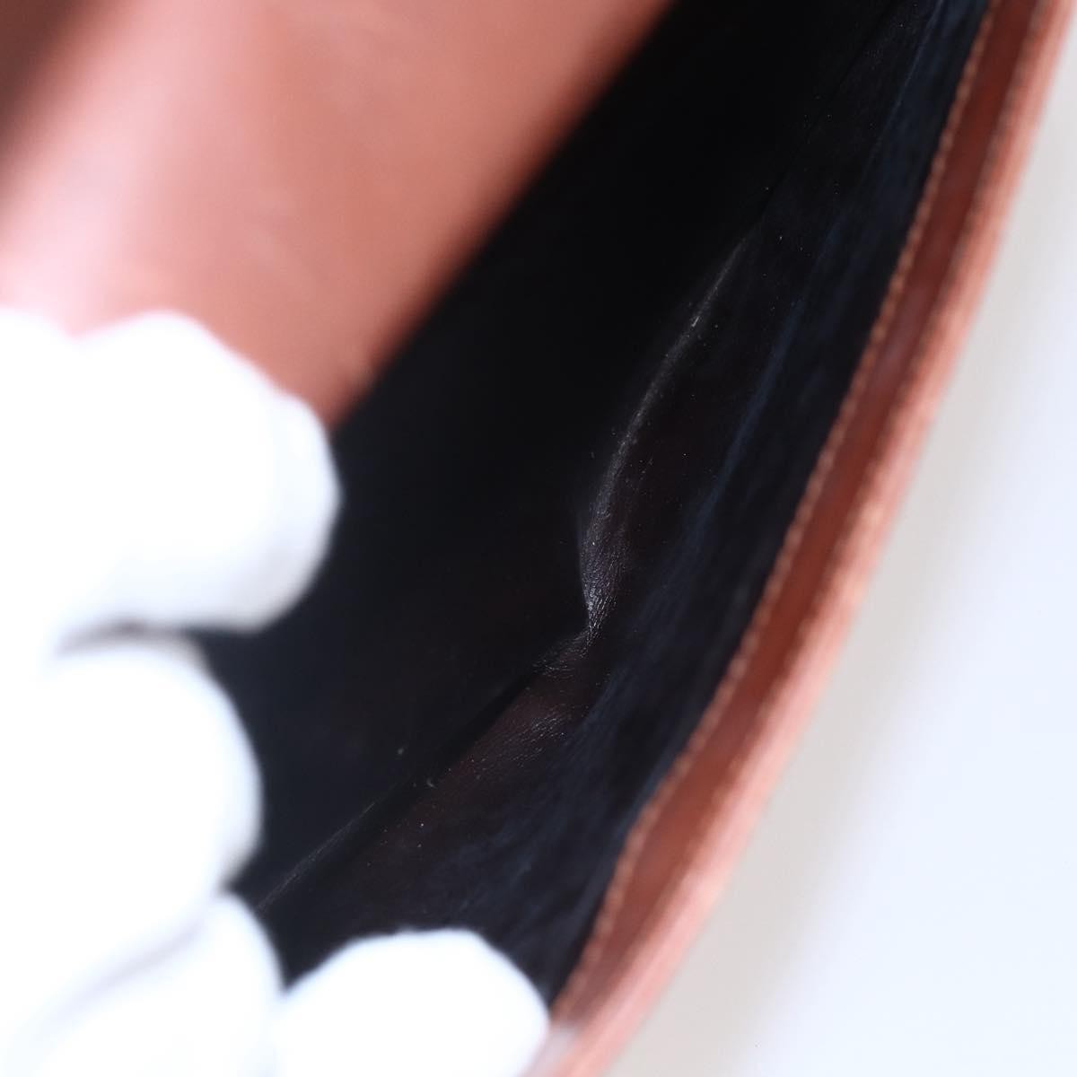 Salvatore Ferragamo Salvatore Ferragamo Gancini Hand Bag Leather Brown Gold Authentic 150384