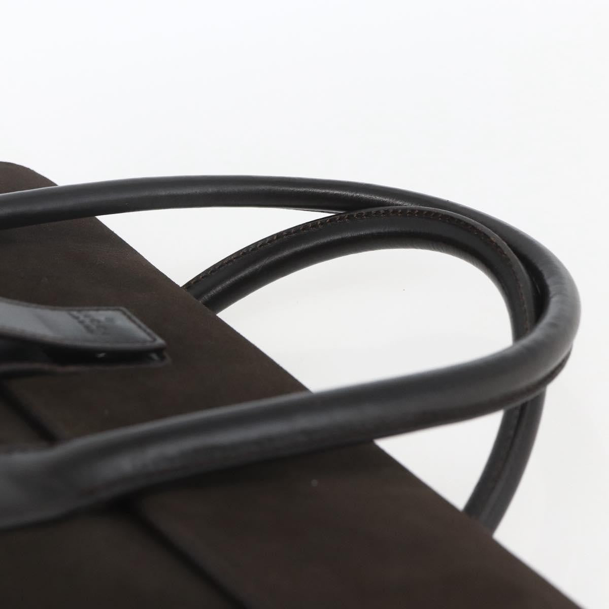 Gucci GUCCI Hand Bag Suede Brown Silver 000 0844 Authentic 166700
