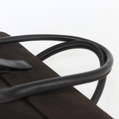 Gucci GUCCI Hand Bag Suede Brown Silver 000 0844 Authentic 166700