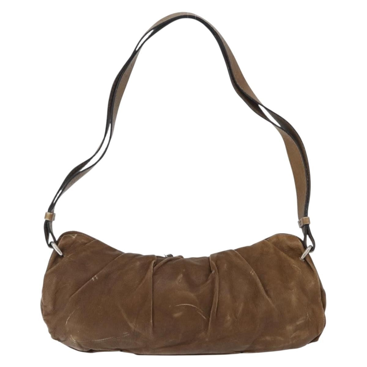Chloé Chloé Chloe Shoulder Bag Leather Brown Silver Authentic 172747