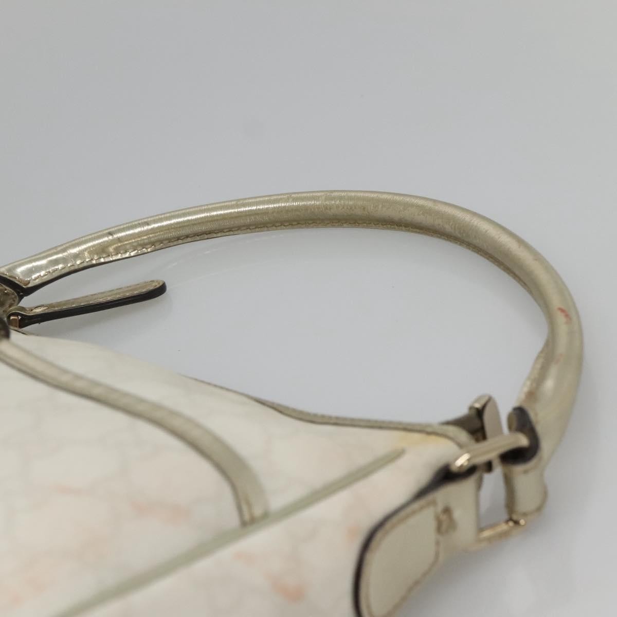 Gucci GUCCI GG Supreme Shoulder Bag PVC White Gold 190258 Authentic SW1471