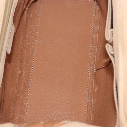 Celine CELINE Hand Bag Leather 2way Beige Gold Authentic 166991
