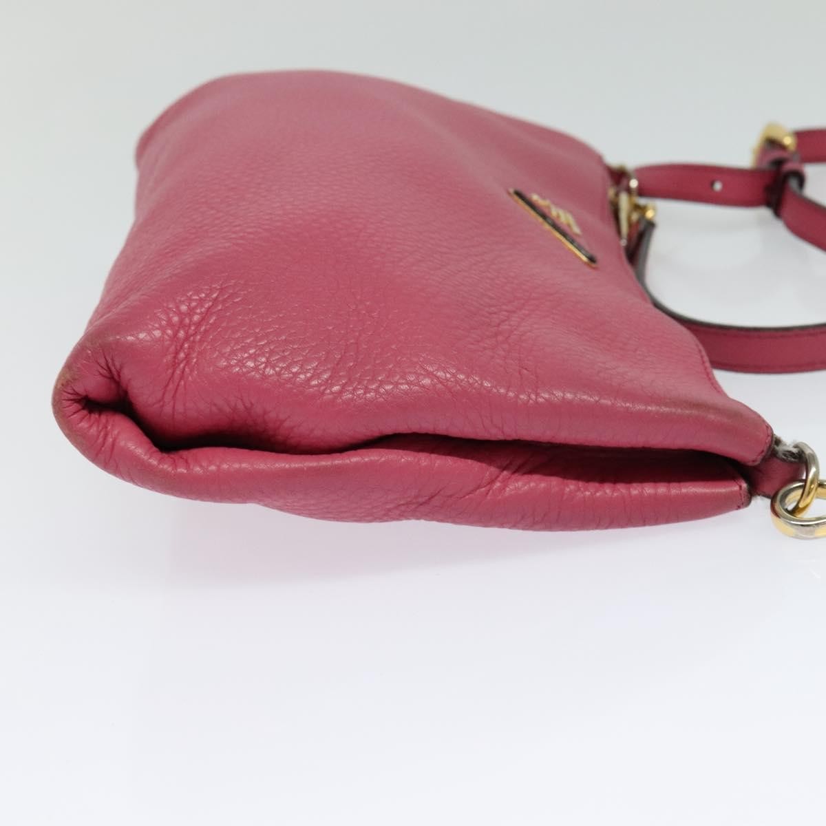 Prada PRADA Shoulder Bag Leather Pink Gold Authentic BD1620
