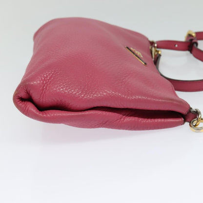 Prada PRADA Shoulder Bag Leather Pink Gold Authentic BD1620