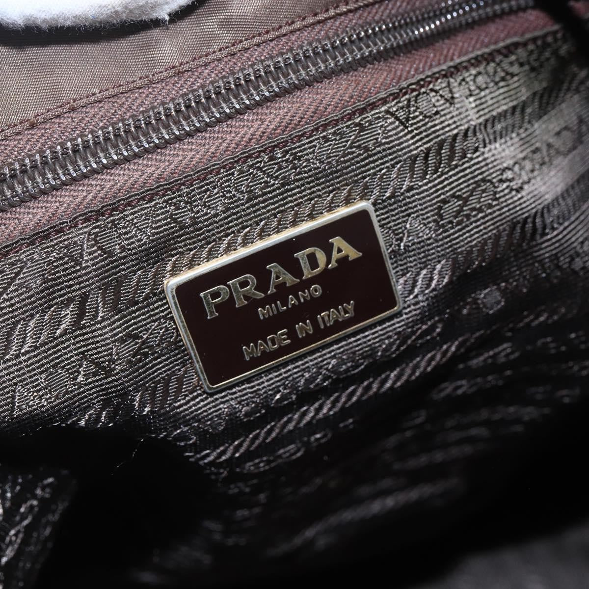 Prada PRADA Tassel Shoulder Bag Nylon Khaki Gold Authentic bs30567