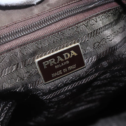 Prada PRADA Tassel Shoulder Bag Nylon Khaki Gold Authentic bs30567