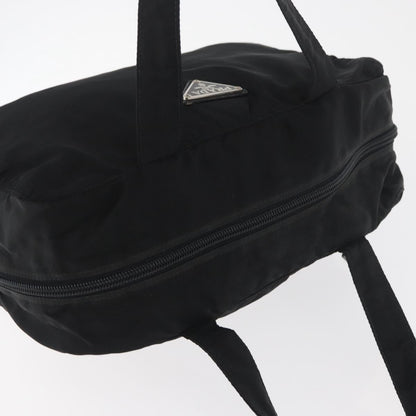 Prada PRADA Hand Bag Nylon Black Silver Authentic bs35154
