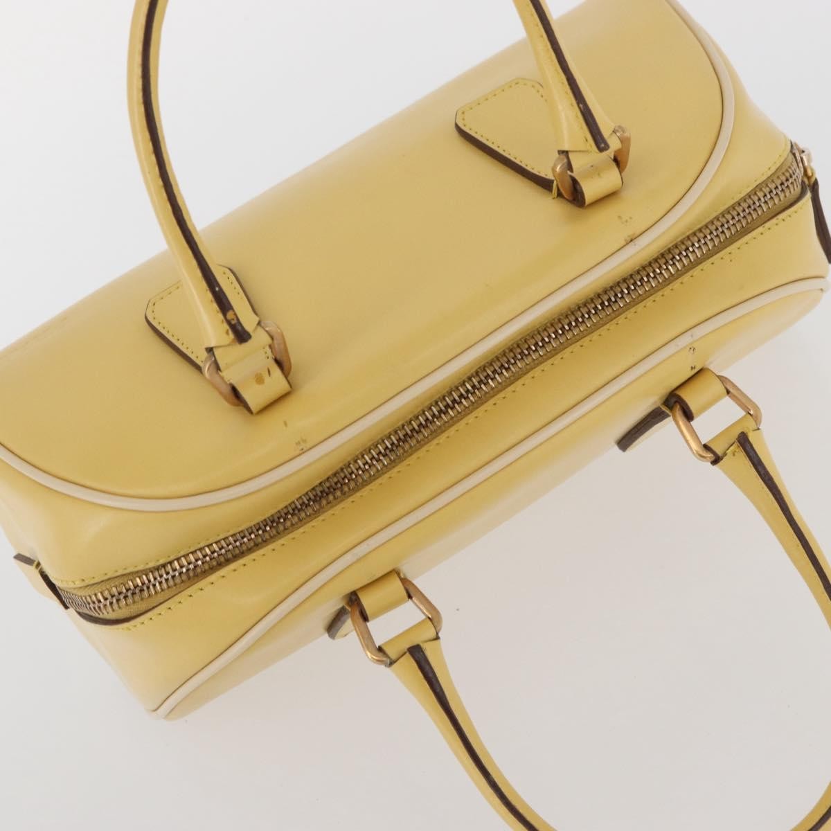 Prada PRADA Hand Bag Leather Yellow Gold Authentic mr2207