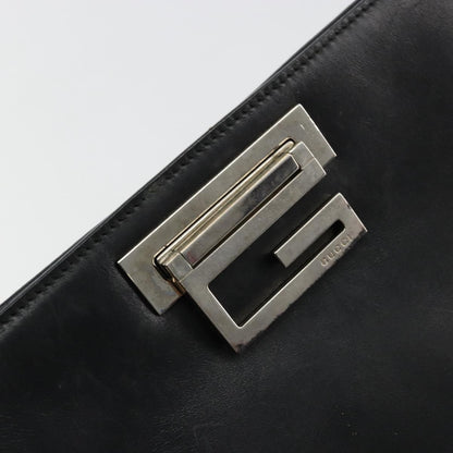 Gucci GUCCI Shoulder Bag Leather Black Silver 001 3038 Authentic 178252
