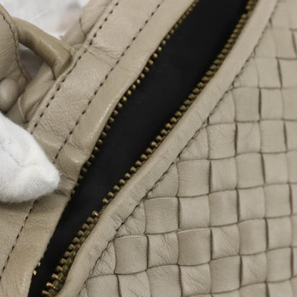 BOTTEGAVENETA BOTTEGAVENETA BOTTEGA VENETA INTRECCIATO Hand Bag Leather Beige Gold Authentic 155700