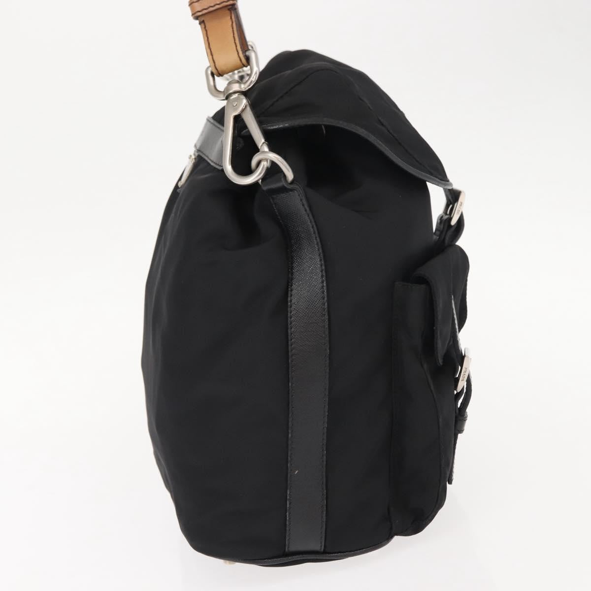 Prada PRADA Shoulder Bag Nylon Black Silver Authentic 147527