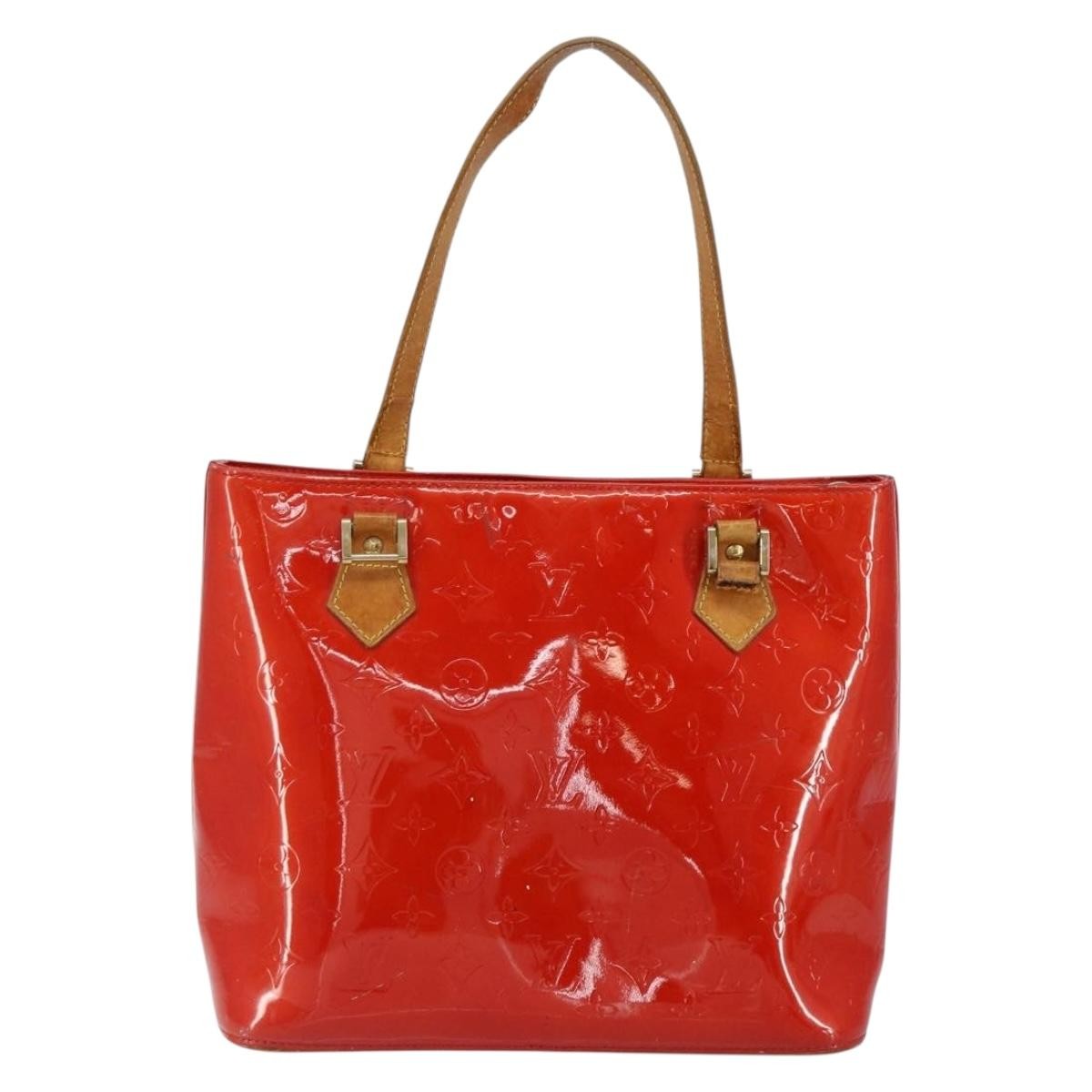 Louis Vuitton LOUIS VUITTON Monogram Vernis Houston Hand Bag Rouge M91092 LV Authentic bs30835