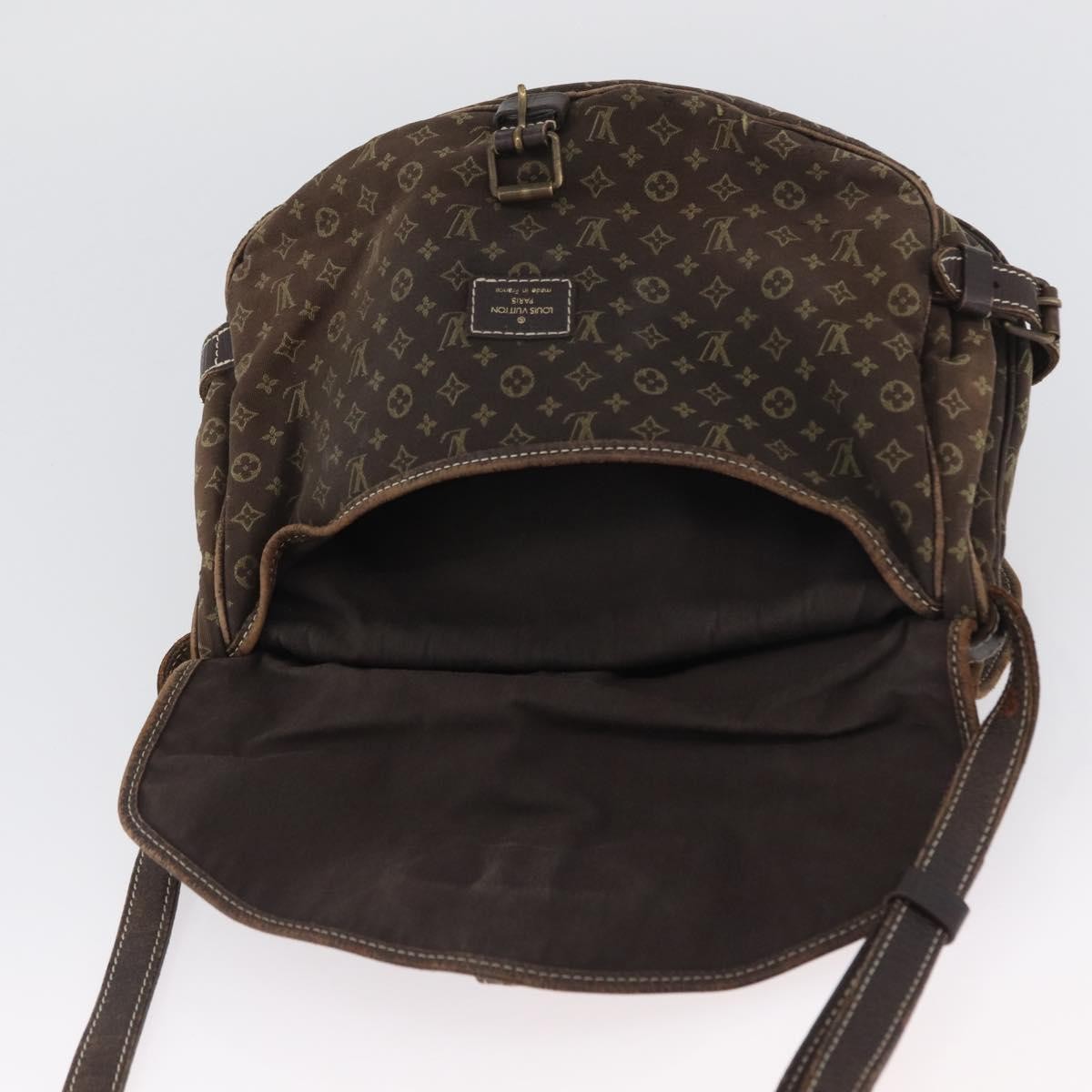 Louis Vuitton LOUIS VUITTON Monogram Mini Lin SaumurPM Shoulder Bag Brown M95227 Authentic BSZ306