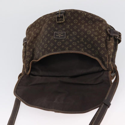 Louis Vuitton LOUIS VUITTON Monogram Mini Lin SaumurPM Shoulder Bag Brown M95227 Authentic BSZ306