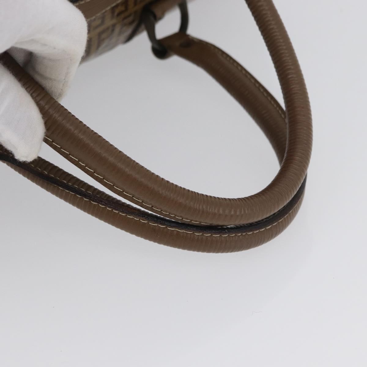 Fendi FENDI Zucchino Canvas Hand Bag PVC 2 Set Brown Authentic ti3754