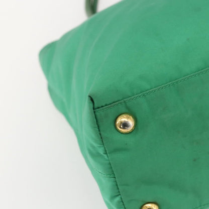 Prada PRADA Tote Bag Nylon Green Gold Authentic 155942