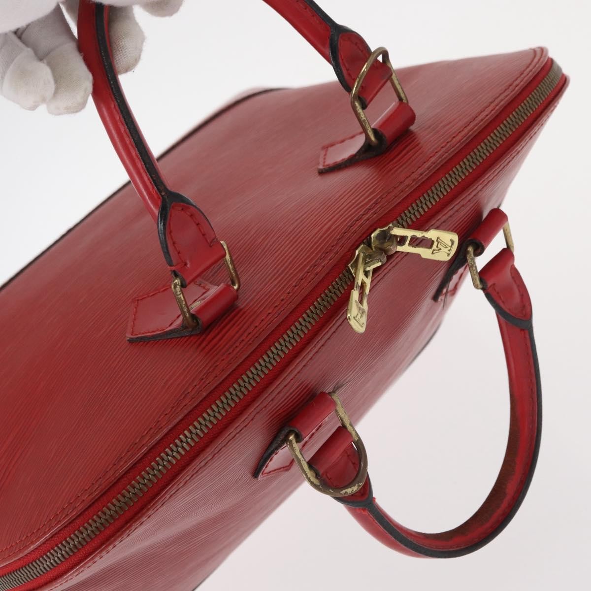 Louis Vuitton LOUIS VUITTON Epi Alma Hand Bag Castilian Red M52147 LV Authentic 158108