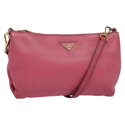 Prada PRADA Shoulder Bag Leather Pink Gold Authentic BD1620