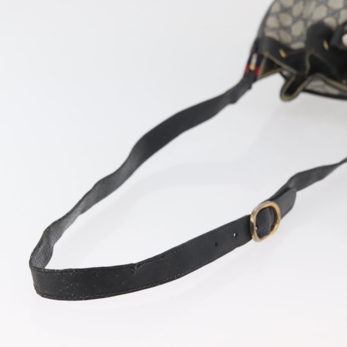 Gucci GUCCI GG Supreme Sherry Line Bag PVC Navy Gold Red 41 02 034 Authentic 179646