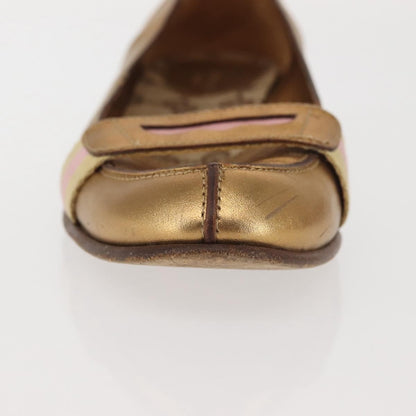 Gucci GUCCI Pumps Leather Gold Authentic ac3875 Bag