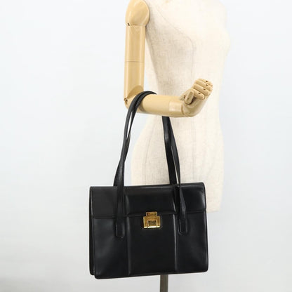 Gucci GUCCI Tote Bag Leather Black Gold Authentic 176030
