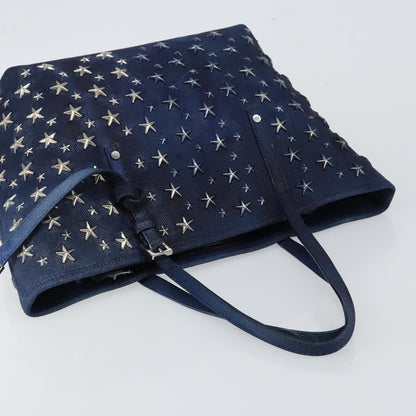 Jimmy Choo Jimmy Choo Studs Tote Bag Coated Canvas Blue Authentic sw1589